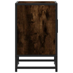Berkfield Bedside Cabinet Smoked Oak 40X31X50 Cm Engineered Wood And Metal - thumbnail 6