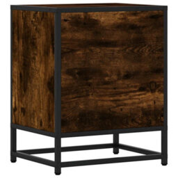 Berkfield Bedside Cabinet Smoked Oak 40X31X50 Cm Engineered Wood And Metal - thumbnail 7