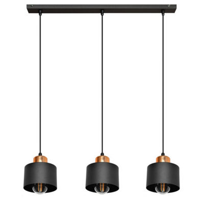 Luminosa Lighting Luminosa Edison Straight Bar Pendant Ceiling Light Black, Copper 12Cm - image 1
