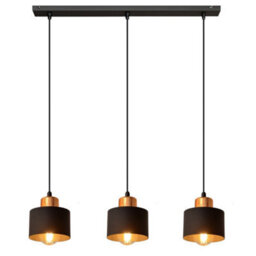 Luminosa Lighting Luminosa Edison Straight Bar Pendant Ceiling Light Black, Copper 12Cm - thumbnail 2