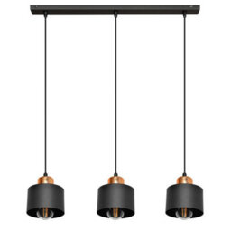 Luminosa Lighting Luminosa Edison Straight Bar Pendant Ceiling Light Black, Copper 12Cm - thumbnail 1