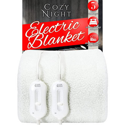 Cozy Nights Cozy Night Superking Size Electric Blanket Heated With 3 Heat Settings - Quick Fit Underblanket - Fleece Material Machine Washable - image 1