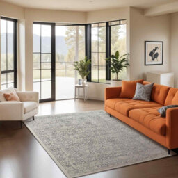 Livabliss Roma-Vintage Off-White Grey Charcoal Traditional Boho Living Dining Bedroom Rug 160 X 215 Cm Easy Care, Non Shedding - thumbnail 2