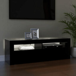 Berkfield Tv Cabinet With Led Lights Black 120X35X40 Cm - thumbnail 4