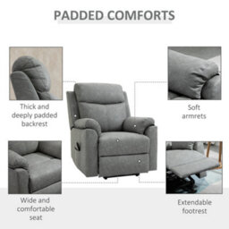 Homcom Power Lift Chair Electric Riser Recliner With Remote Control, Grey - thumbnail 6