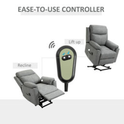 Homcom Power Lift Chair Electric Riser Recliner With Remote Control, Grey - thumbnail 5