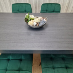 Kosy Koala Grey Dining Table & 4 Green Velvet Chair Kitchen Dining Table For 4 Dining Room Dining Set - thumbnail 7