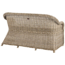 Beliani Garden Bench With Cushion Susua 150 Cm With Ottoman Rattan Natural - thumbnail 7