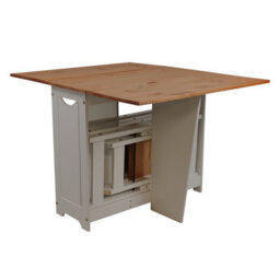 Mercers Furniture Corona Grey Wax Butterfly Dining Set Table & 4 Chairs Folding Compact Drop Leaf Wooden Mexican Pine Wood Kitchen - thumbnail 3