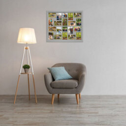 AK Frames 80X70Cm Light Grey Modern Multi Photo Frame With Silver Mount - Holds 20 Apertures (18X) 6X4, (2X) 4X4 Photos - thumbnail 3