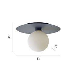 Valuelights Darla Navy Frosted Globe Bathroom Flush Ceiling Light And Bulb - thumbnail 9