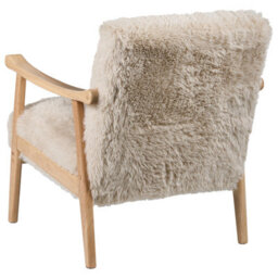 Beliani Armchair Leknes Faux Fur Light Beige - thumbnail 6