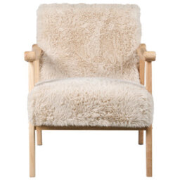 Beliani Armchair Leknes Faux Fur Light Beige - thumbnail 5