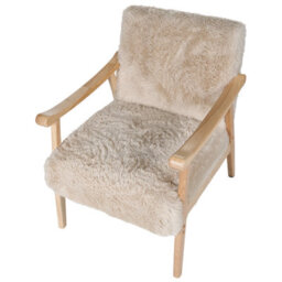 Beliani Armchair Leknes Faux Fur Light Beige - thumbnail 7