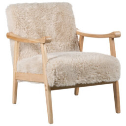 Beliani Armchair Leknes Faux Fur Light Beige - thumbnail 4