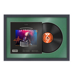 "AK Frames 25X17"" Dark Grey Step Vinyl Record Frame With Emerald Mount For 12 Inch Lp Cover & Disc - Overlapped Design" - thumbnail 1