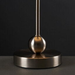 Valuelights Theydon Modern Brushed Chrome Single Stem Metal Ball Table Lamp With White Shade - thumbnail 3