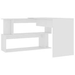 Berkfield Corner Desk White 200X50X76 Cm Engineered Wood - thumbnail 4
