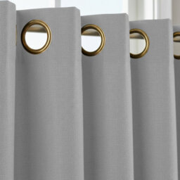 Moonlight Bedding Blackout Polyester Curtain Thermal Natural Light Grey Curtains With Eyelet Header (Pair) 66X90Inch (168X228Cm) - thumbnail 3