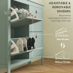 Wyld Haus Margarita 4-Drawer Mint Green Shoe Cabinet With Faux Leather Handles - Slim Hallway Storage For Up To 20 Pairs - thumbnail 6