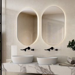 Gainoom 80 X 50Cm Anti-Fog Oval Bathroom Wall Mirror Mounted Makeup Mirror W/ Lights - thumbnail 4