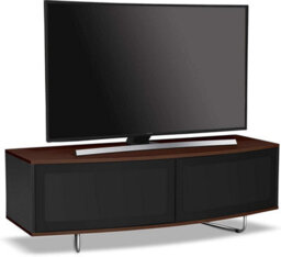 "Homeology Caru Black And Walnut Beam-Thru Remote Friendly Super-Contemporary""d"" Shape Design Up To 65"" Led/oled/lcd Tv Cabinet" - thumbnail 2