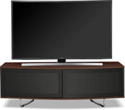 "Homeology Caru Black And Walnut Beam-Thru Remote Friendly Super-Contemporary""d"" Shape Design Up To 65"" Led/oled/lcd Tv Cabinet"