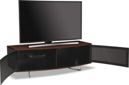 "Homeology Caru Black And Walnut Beam-Thru Remote Friendly Super-Contemporary""d"" Shape Design Up To 65"" Led/oled/lcd Tv Cabinet" - thumbnail 4