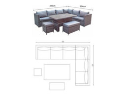 Signature Weave Catalina Wicker Corner Sofa Dining Table With Lift Table - thumbnail 9