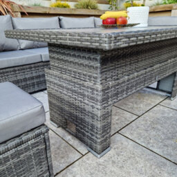 Signature Weave Catalina Wicker Corner Sofa Dining Table With Lift Table - thumbnail 6