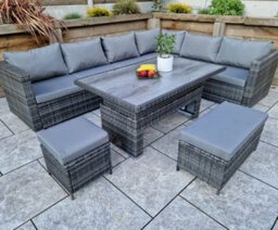 Signature Weave Catalina Wicker Corner Sofa Dining Table With Lift Table - thumbnail 2
