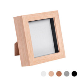 "Nicola Spring 4 X 4"" Photo Frame - Light Wood - 3D Photo Frame Picture Frame Box Portrait Display Case (12.5 X 12.5Cm)" - thumbnail 1
