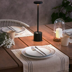 Wyld And Coco Cordless Table Lamp Black Iron Aluminium Usb-Charging, Dimmable, 3 Colour Modes, Touch Control, 35Cm - thumbnail 2