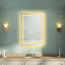 AVER-GROWTH Bluetooth Bathroom Mirror With 3 Colour Led Lights Demister Pad Anti-Fog Touch/wall Switch Vertical/horizontal 500X700mm - thumbnail 2