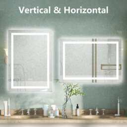 AVER-GROWTH Bluetooth Bathroom Mirror With 3 Colour Led Lights Demister Pad Anti-Fog Touch/wall Switch Vertical/horizontal 500X700mm - thumbnail 7
