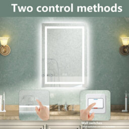 AVER-GROWTH Bluetooth Bathroom Mirror With 3 Colour Led Lights Demister Pad Anti-Fog Touch/wall Switch Vertical/horizontal 500X700mm - thumbnail 6