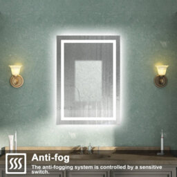 AVER-GROWTH Bluetooth Bathroom Mirror With 3 Colour Led Lights Demister Pad Anti-Fog Touch/wall Switch Vertical/horizontal 500X700mm - thumbnail 5