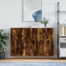 Berkfield Wall Mounted Cabinets 2 Pcs Smoked Oak 69.5X34X90 Cm - thumbnail 1