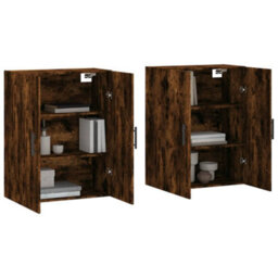 Berkfield Wall Mounted Cabinets 2 Pcs Smoked Oak 69.5X34X90 Cm - thumbnail 3