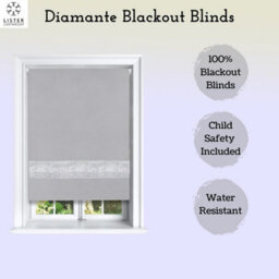 Lister Cartwright Diamante Roller Blinds For Windows - 60 X 165 Cm - Easy To Fit Child Safety Included - Grey - thumbnail 5