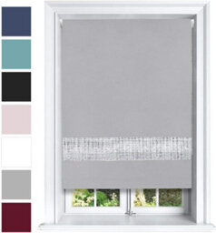 Lister Cartwright Diamante Roller Blinds For Windows - 60 X 165 Cm - Easy To Fit Child Safety Included - Grey - thumbnail 1