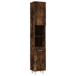 Berkfield 4 Piece Bathroom Cabinet Set Smoked Oak Engineered Wood - thumbnail 6