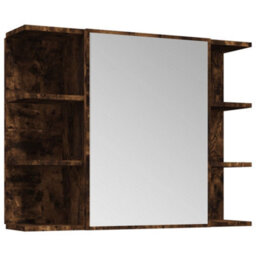 Berkfield 4 Piece Bathroom Cabinet Set Smoked Oak Engineered Wood - thumbnail 7