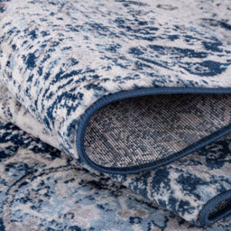 The Rugs Montana Navy Cream Oriental Area Rug And Runner Soft Durable Pet Friendly Easy To Clean Living Room Bedroom 4030 - thumbnail 3
