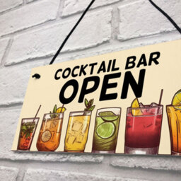 Red Ocean Open Cocktail Bar Signs And Plaques For Home Bar, Garden Bar Decoration Accessories For Outdoor Garden Home Bar Pub - thumbnail 7