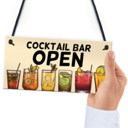 Red Ocean Open Cocktail Bar Signs And Plaques For Home Bar, Garden Bar Decoration Accessories For Outdoor Garden Home Bar Pub - thumbnail 6
