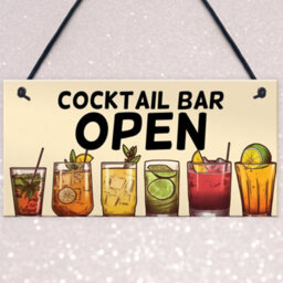 Red Ocean Open Cocktail Bar Signs And Plaques For Home Bar, Garden Bar Decoration Accessories For Outdoor Garden Home Bar Pub - thumbnail 3