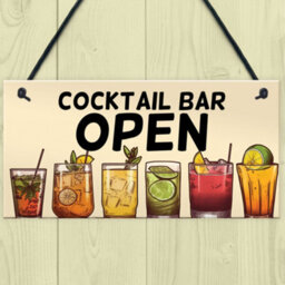 Red Ocean Open Cocktail Bar Signs And Plaques For Home Bar, Garden Bar Decoration Accessories For Outdoor Garden Home Bar Pub - thumbnail 2