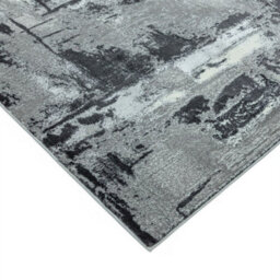 Grey Jute Easy To Clean Abstract Rug For Dining Room Bedroom And Living Room-80Cm X 150Cm - thumbnail 3