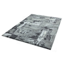 Grey Jute Easy To Clean Abstract Rug For Dining Room Bedroom And Living Room-80Cm X 150Cm - thumbnail 2
